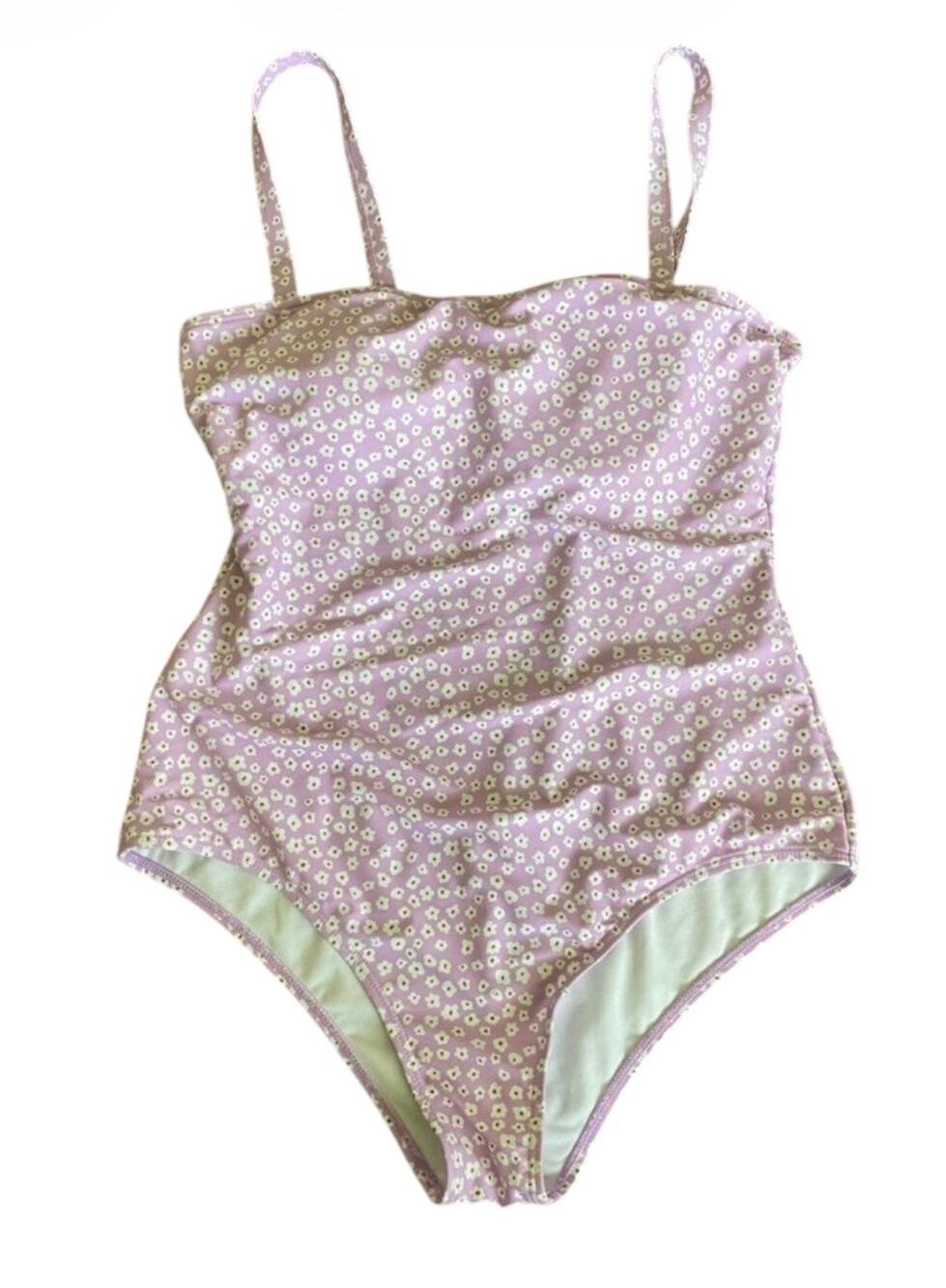 Graham Swim Purple Daisy Modest One Piece Swimsuit Sz XL NWOT Swimwear Beach